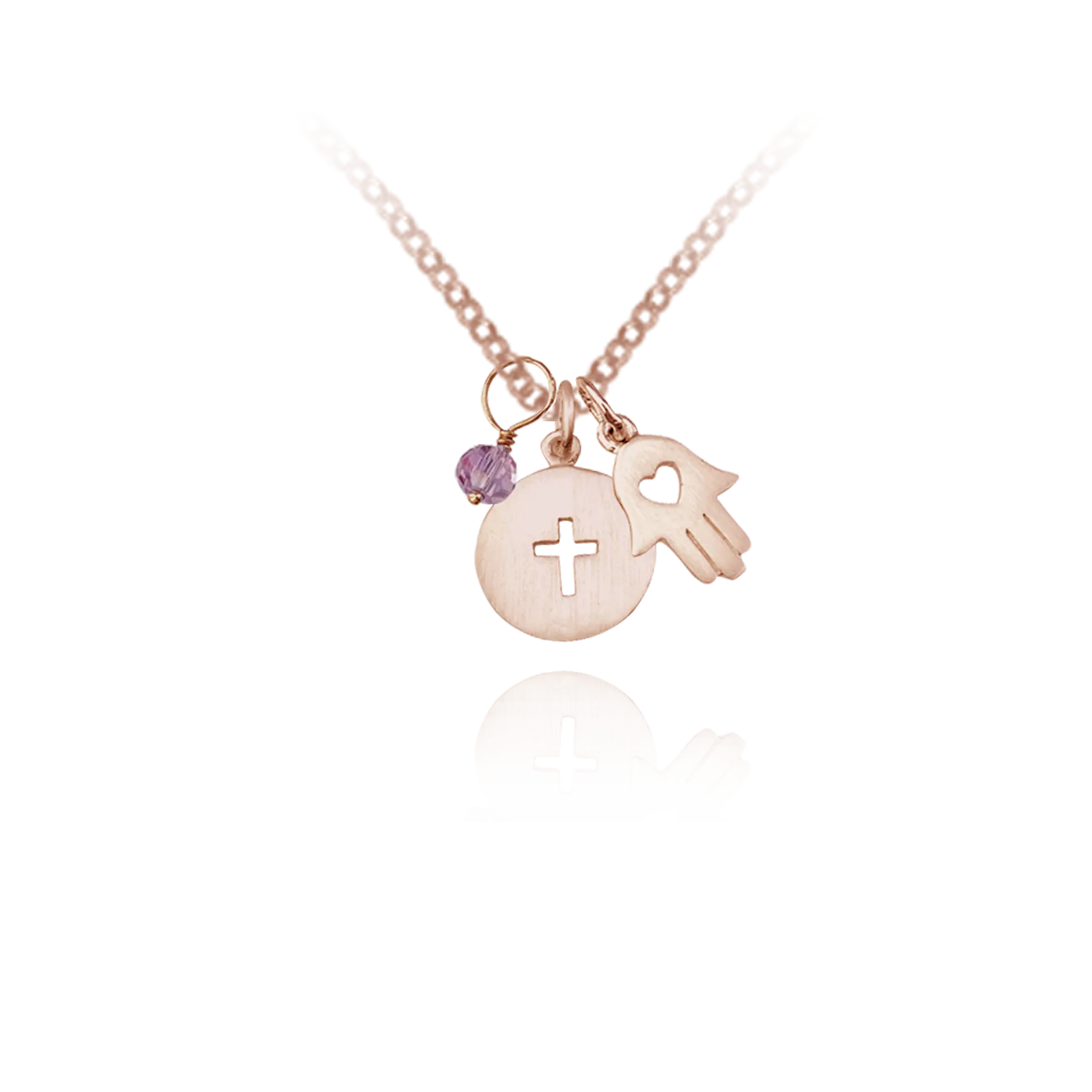 Cross and Hamsa Pendant