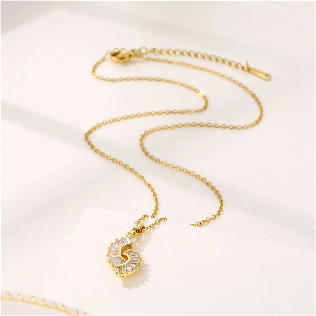 Crystal & 18K Gold-Plated Botanical Pendant Necklace