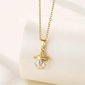 Crystal & 18K Gold-Plated Clover Pendant Necklace