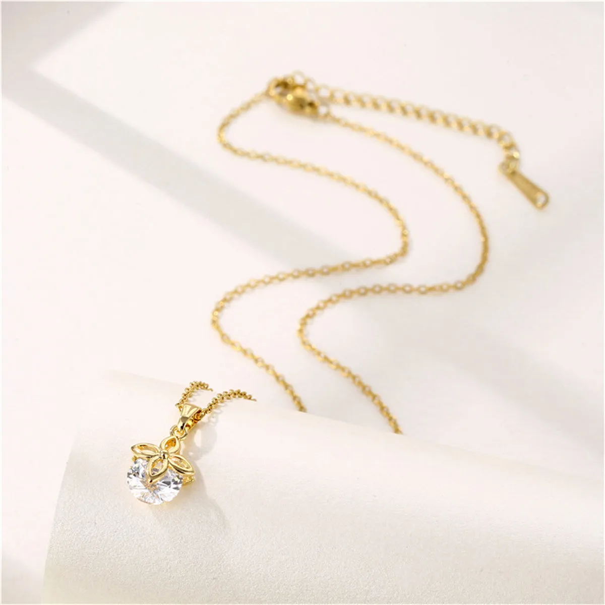 Crystal & 18K Gold-Plated Clover Pendant Necklace