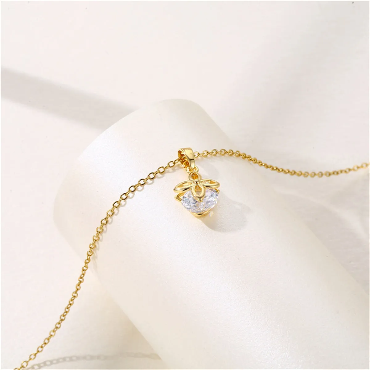 Crystal & 18K Gold-Plated Clover Pendant Necklace