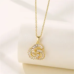 Crystal & 18K Gold-Plated Interlocked Swirl Pendant Necklace