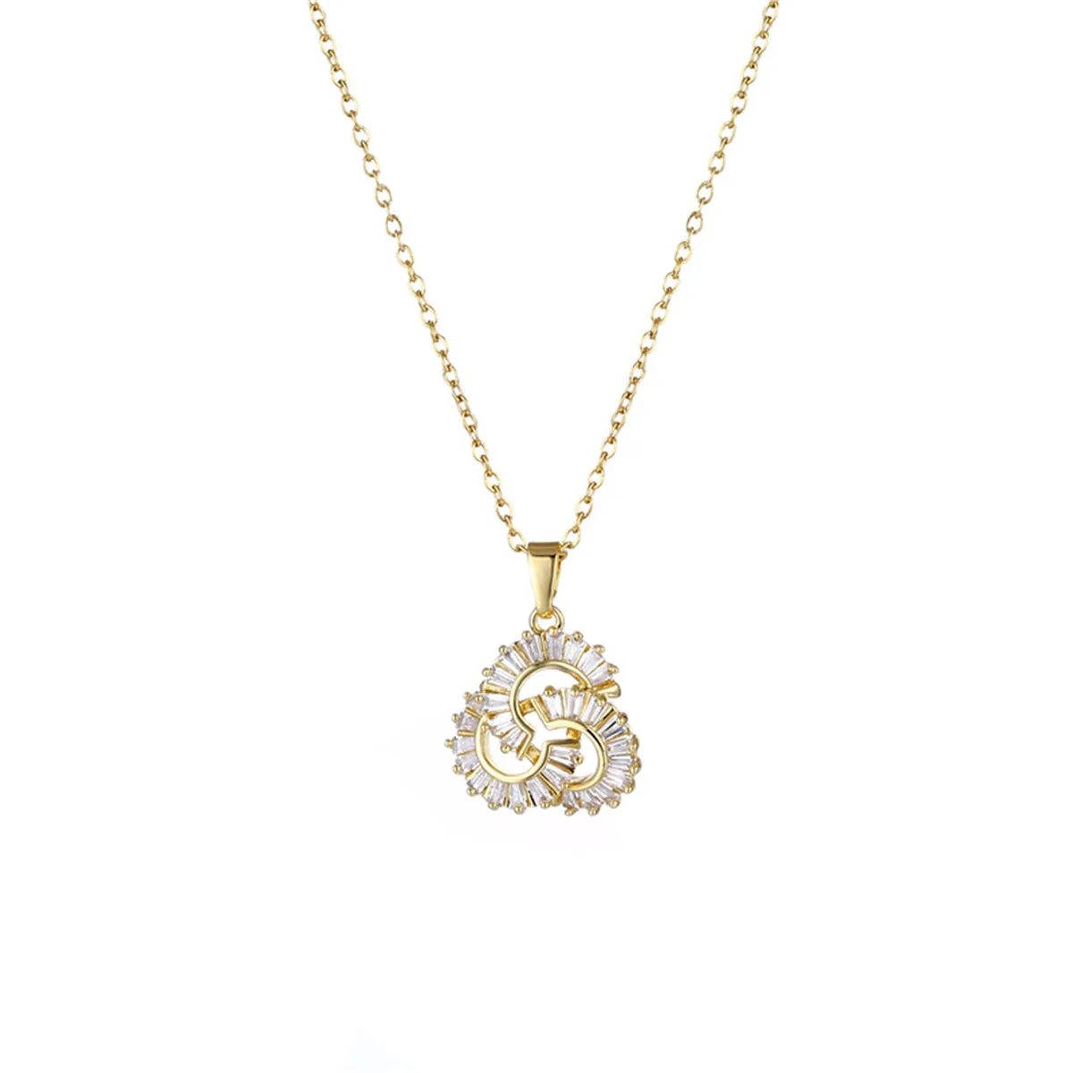 Crystal & 18K Gold-Plated Interlocked Swirl Pendant Necklace