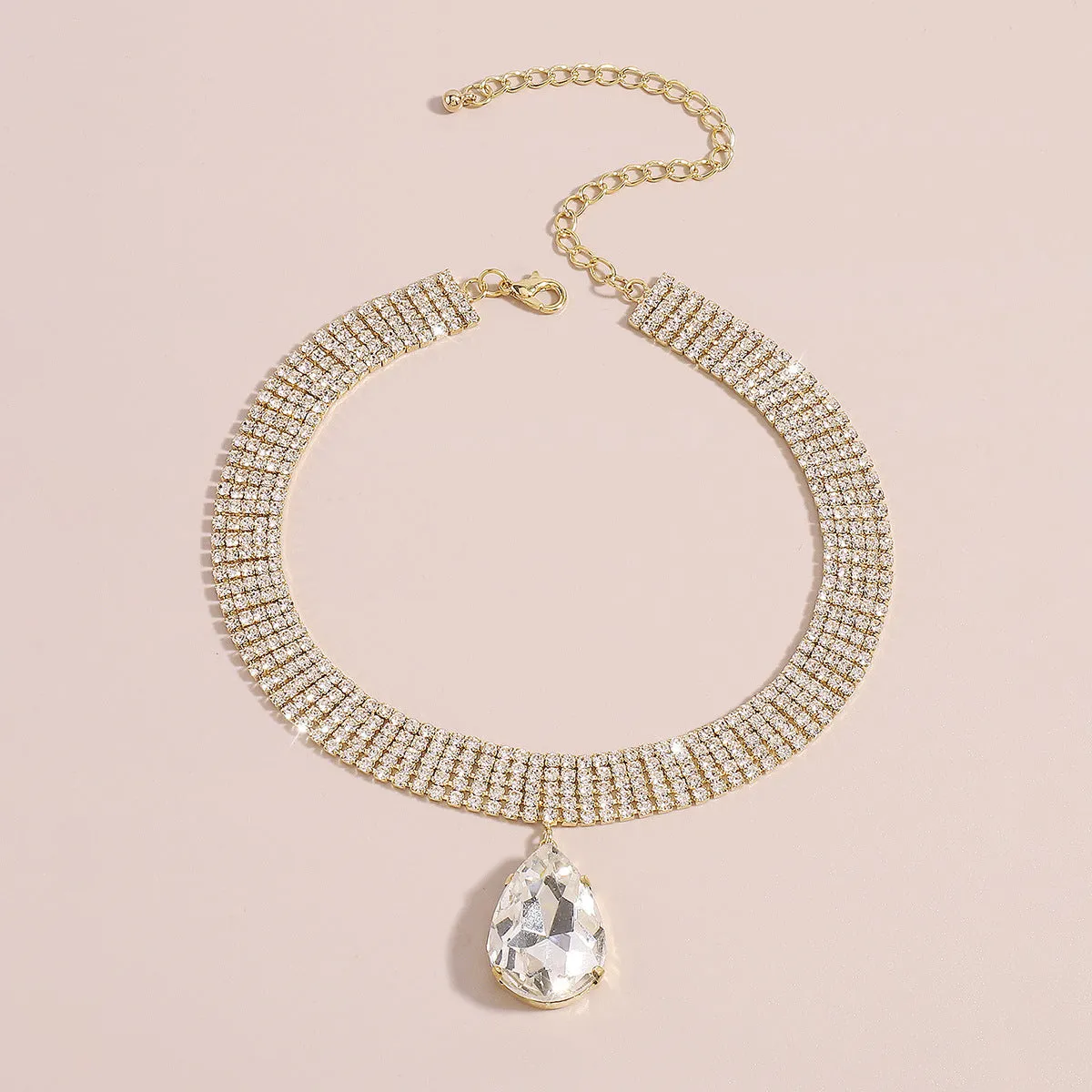 Crystal & Cubic Zirconia 18K Gold-Plated Drop Pendant Necklace
