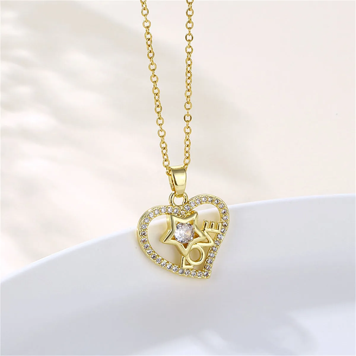 Crystal & Cubic Zirconia 18K Gold-Plated 'Love' Heart Pendant Necklace