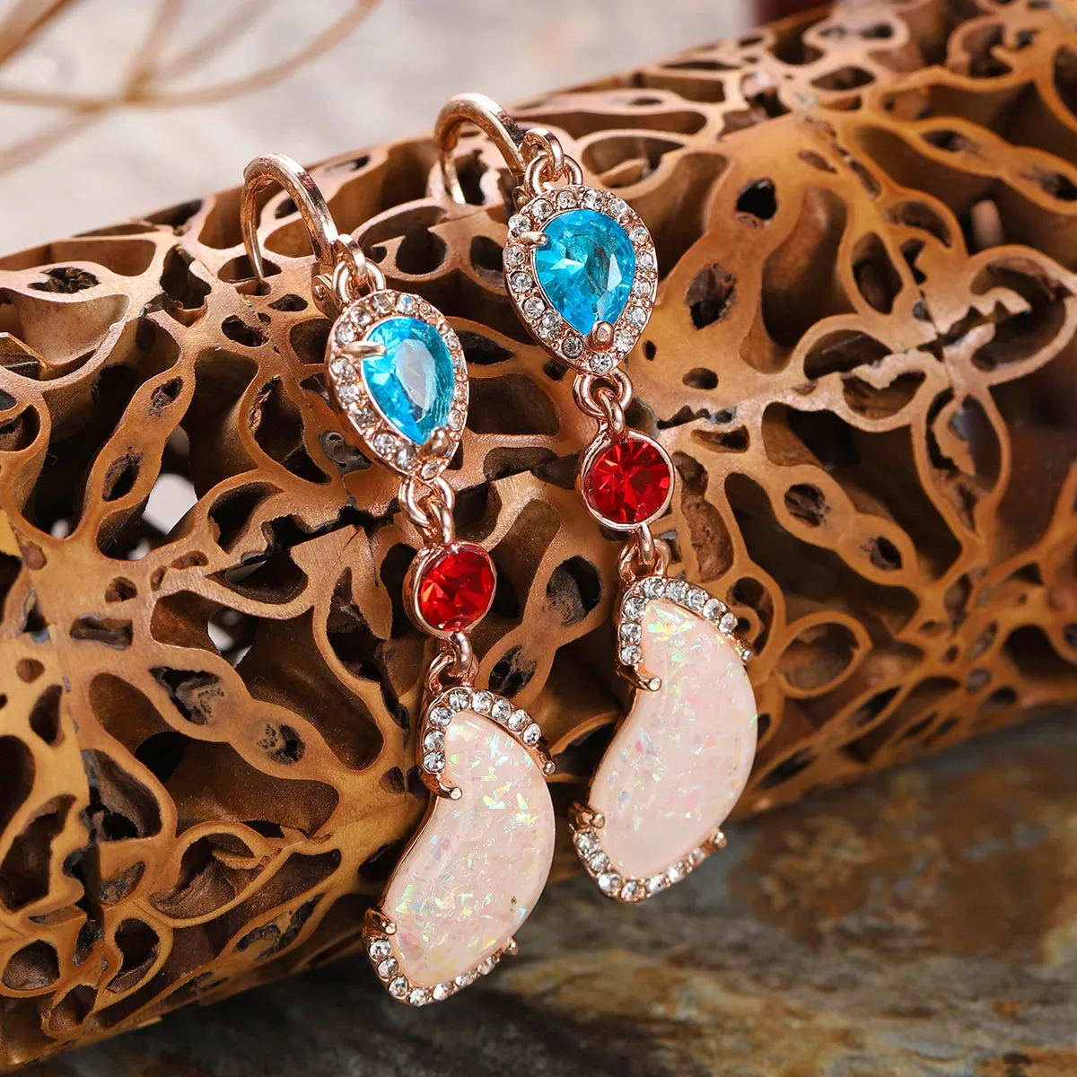 Crystal & Cubic Zirconia Geometric Huggie Earrings