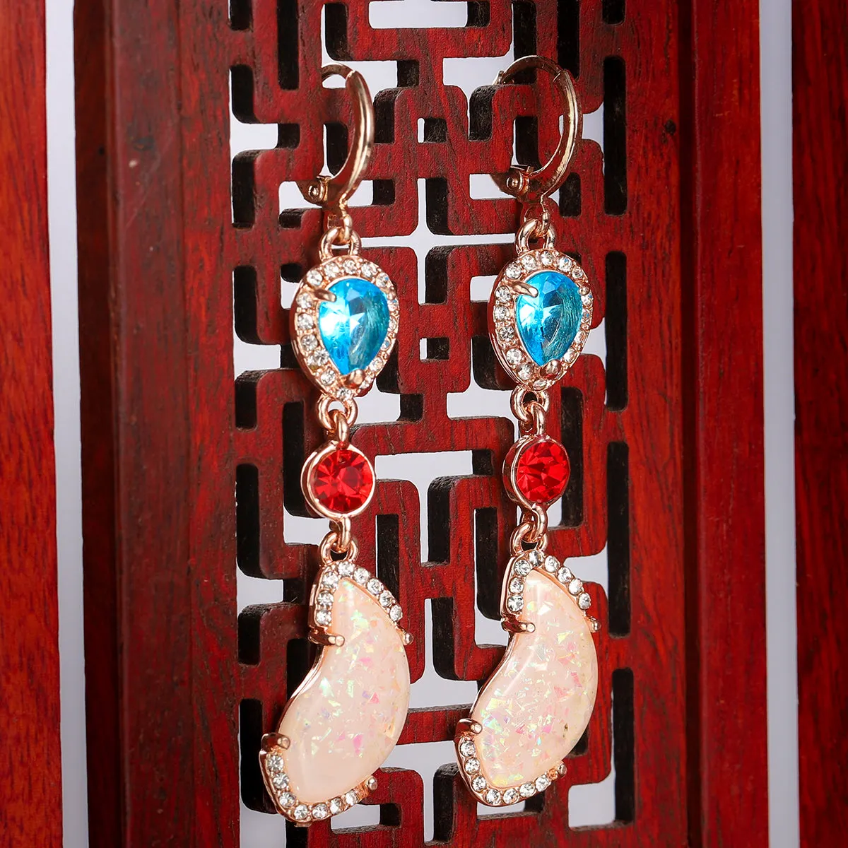 Crystal & Cubic Zirconia Geometric Huggie Earrings