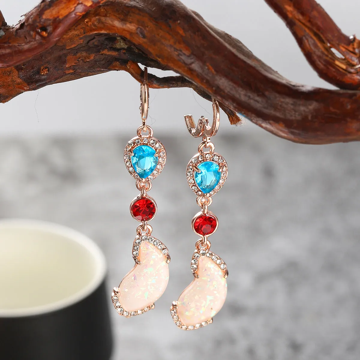 Crystal & Cubic Zirconia Geometric Huggie Earrings