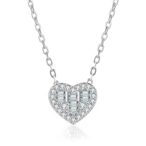 Crystal & Cubic Zirconia Heart Pendant Necklace