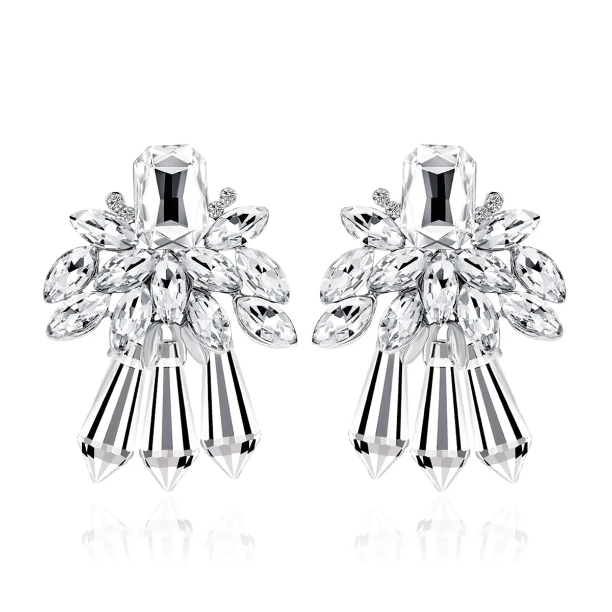 Crystal & Cubic Zirconia Statement Drop Earrings