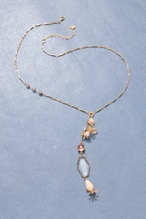 Crystal Pendant Drop Necklace