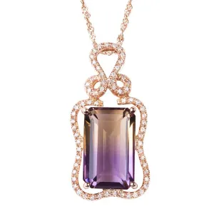 Cubic Zirconia & Crystal 18K Rose Gold-Plated Floral Pendant Necklace