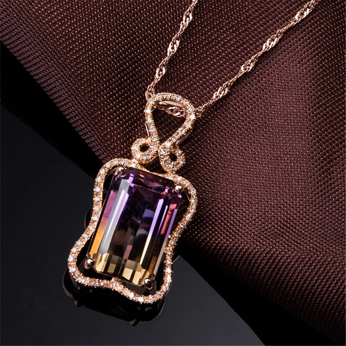Cubic Zirconia & Crystal 18K Rose Gold-Plated Floral Pendant Necklace