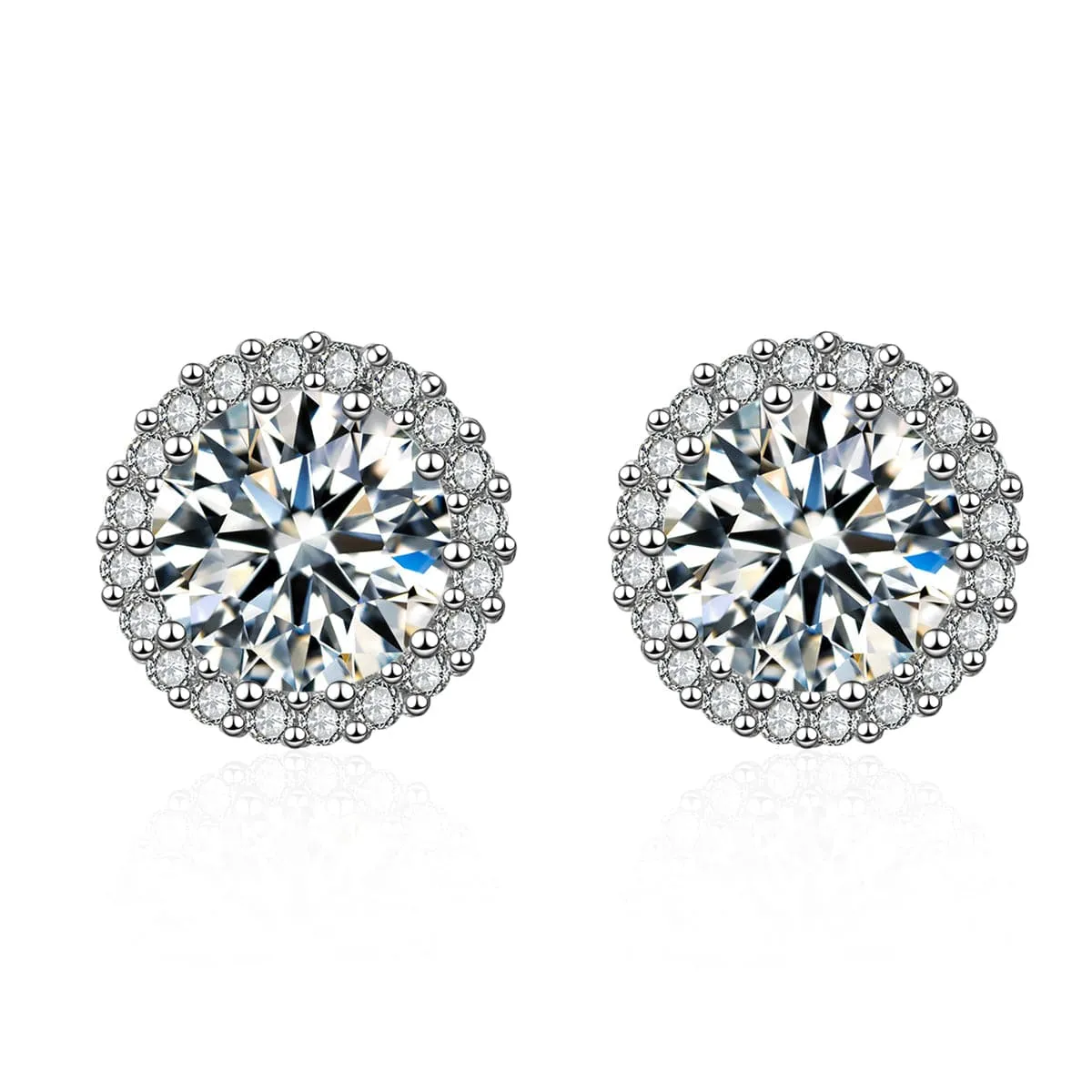 Cubic Zirconia & Crystal Silver-Plated Hola Stud Earrings
