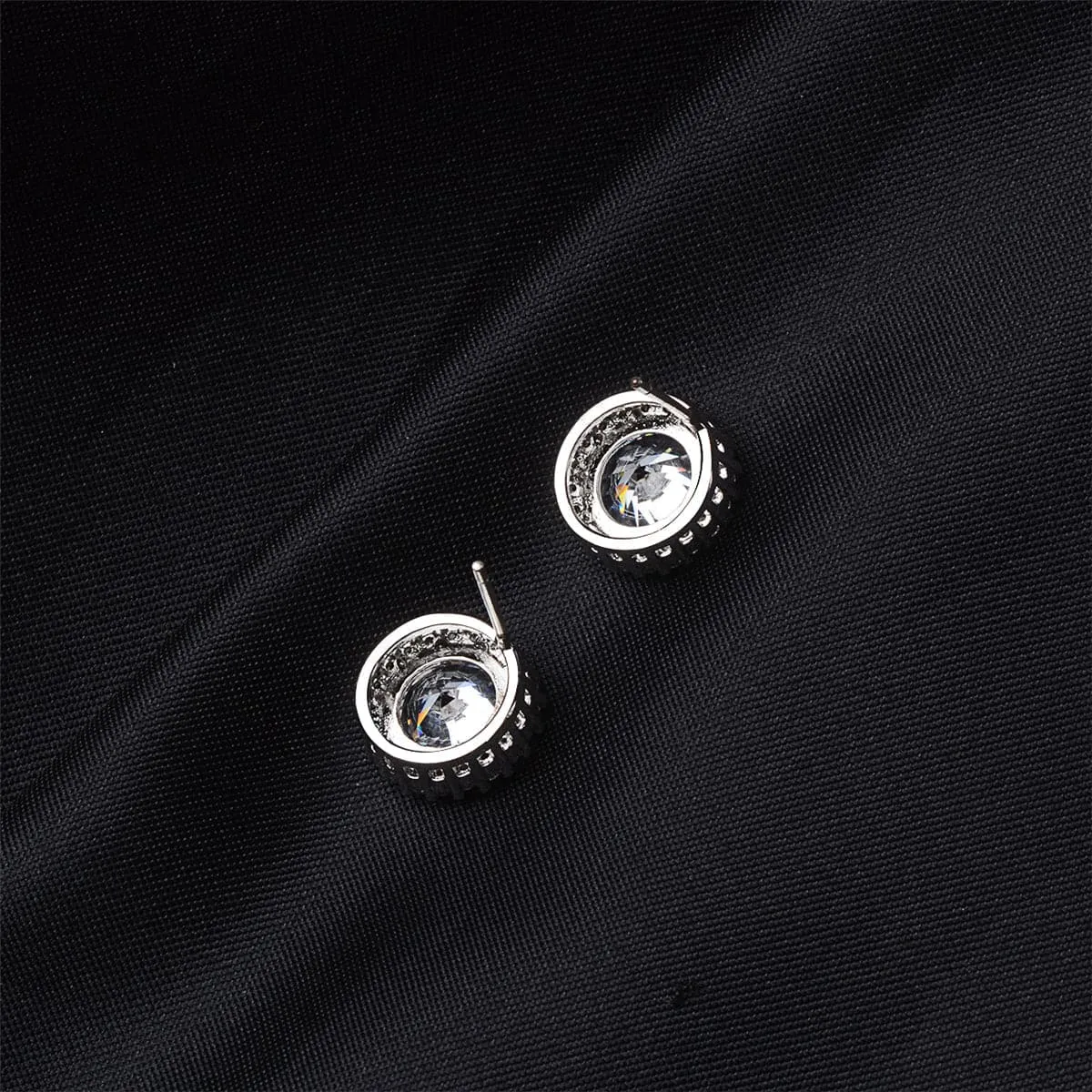 Cubic Zirconia & Crystal Silver-Plated Hola Stud Earrings