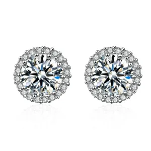 Cubic Zirconia & Crystal Silver-Plated Hola Stud Earrings