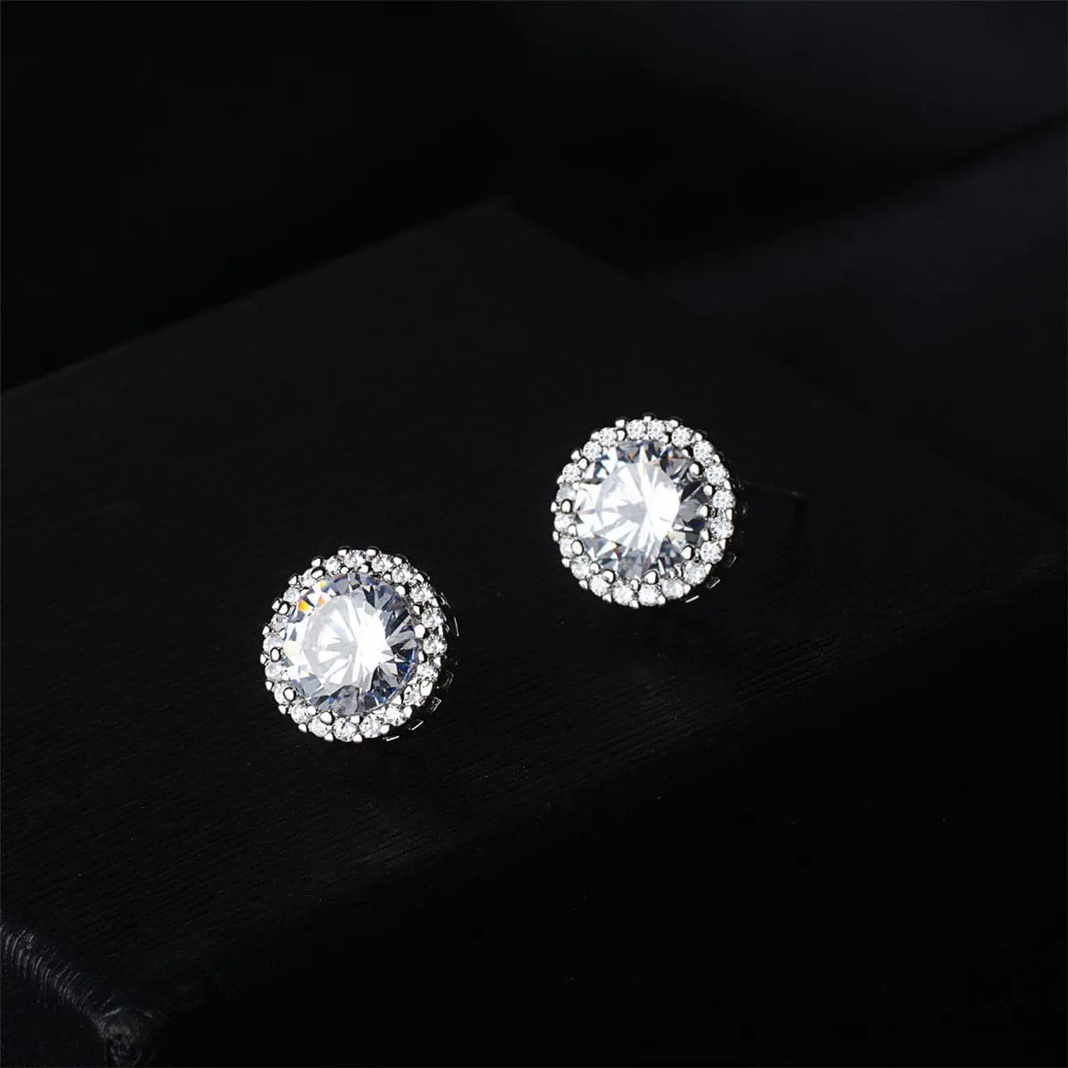 Cubic Zirconia & Crystal Silver-Plated Hola Stud Earrings