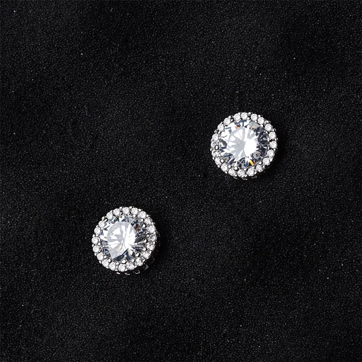 Cubic Zirconia & Crystal Silver-Plated Hola Stud Earrings