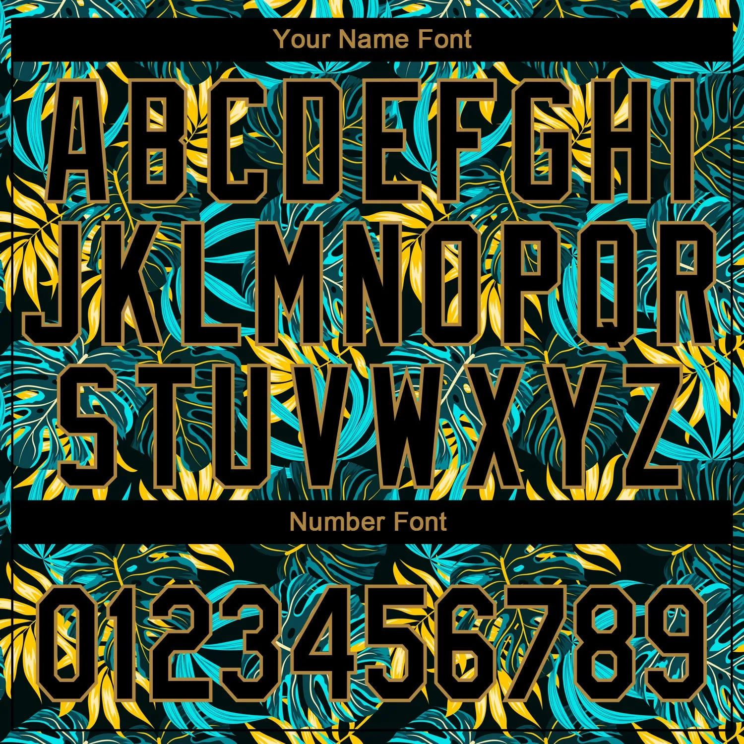 Custom Black Old Gold 3D Pattern Design Hawaii Tropical Palm Leaves Authentic Baseball Jersey