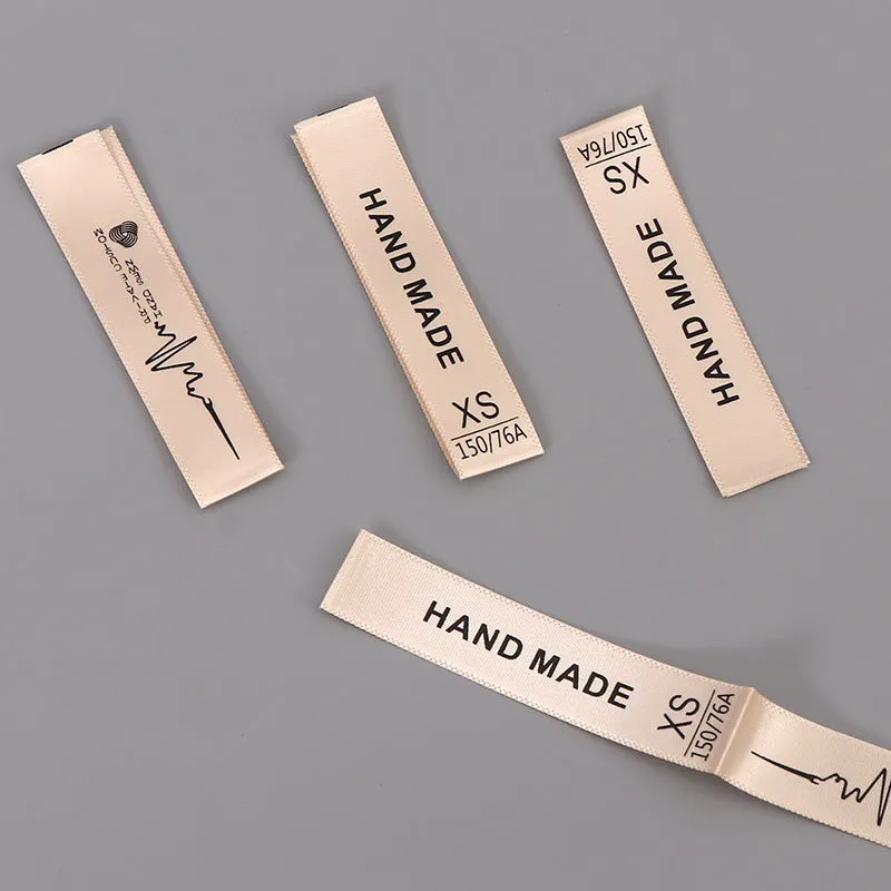 Custom (Text Only) Printed Satin Labels for Clothing Apparel