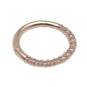 CZ Crystal 14k Gold 16g 8mm Hinged Clicker