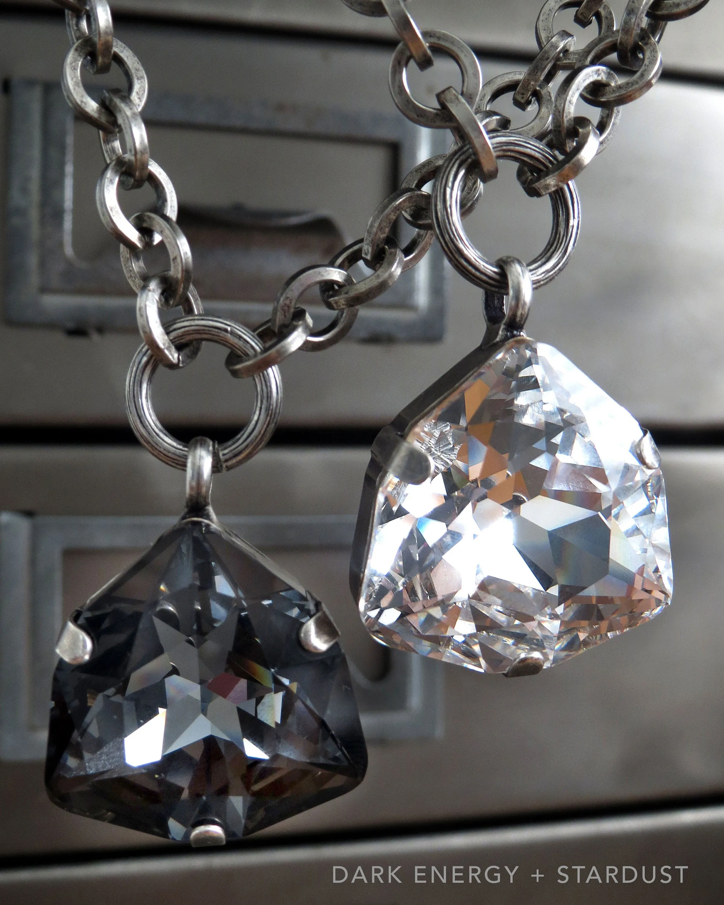 DARK ENERGY - Trilliant Black Crystal Pendant Necklace