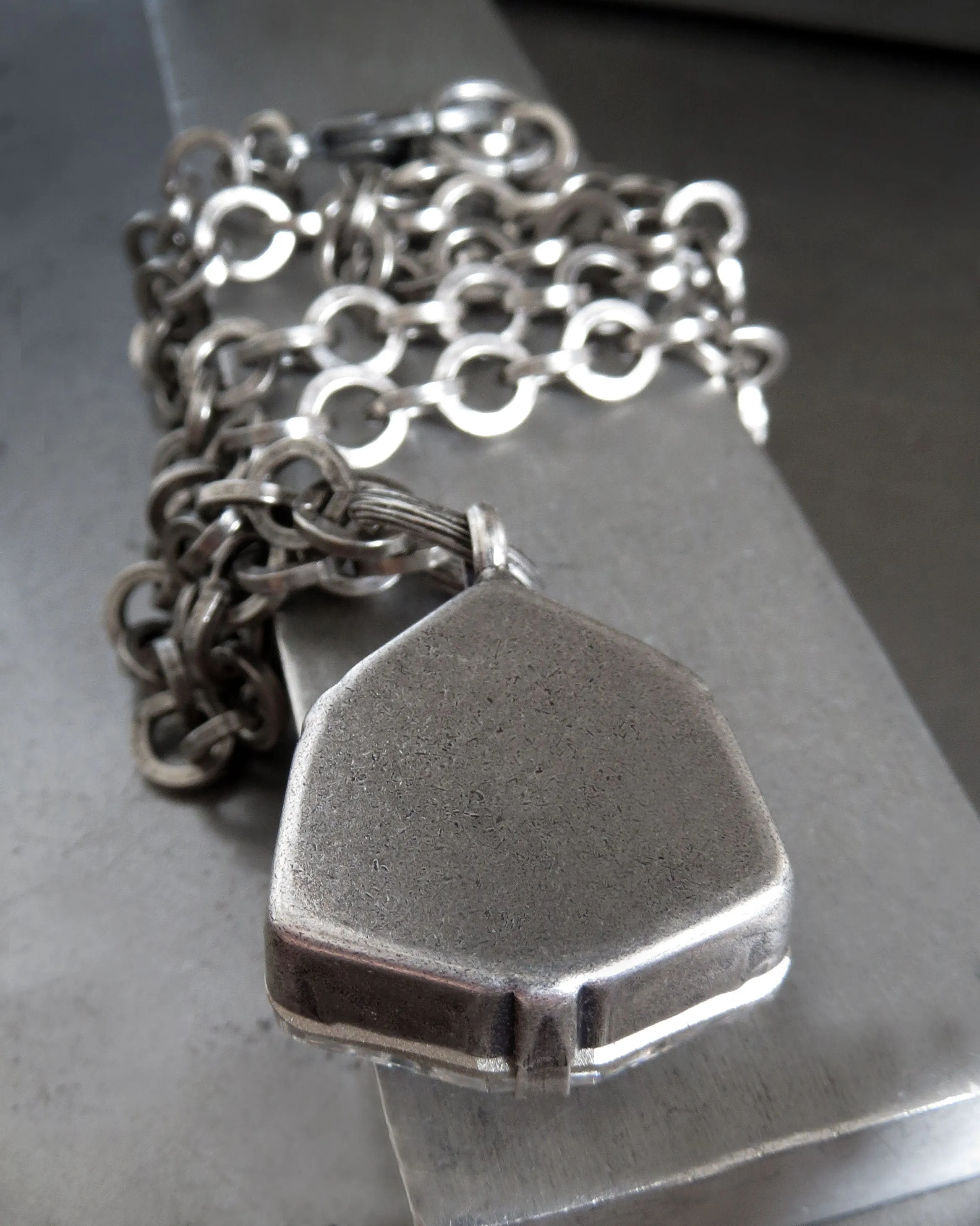 DARK ENERGY - Trilliant Black Crystal Pendant Necklace
