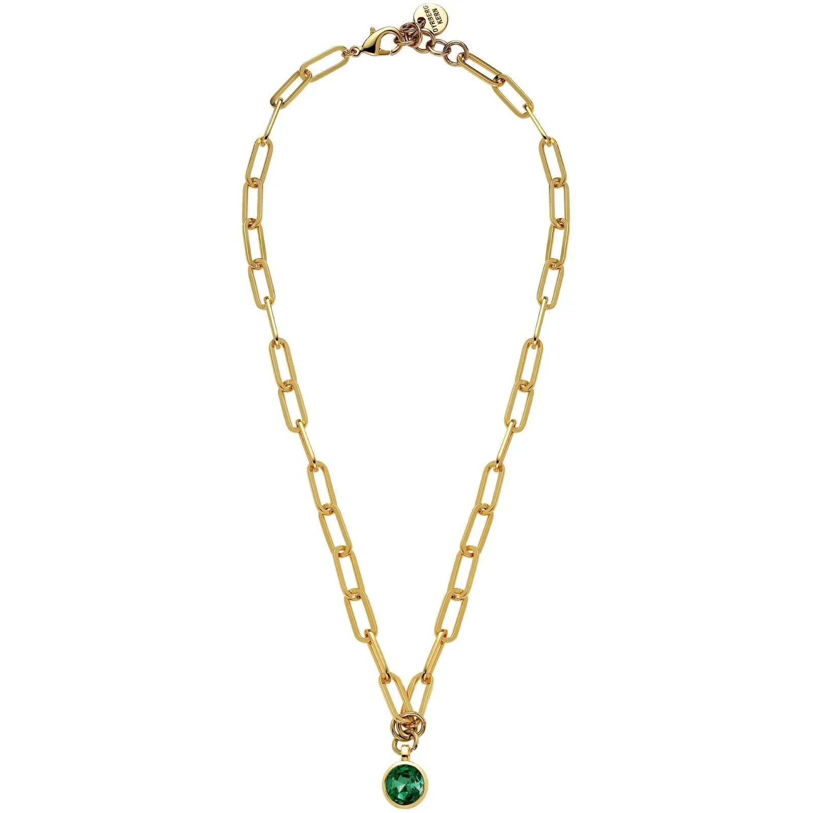 Dyrberg Kern Lisanna Gold Necklace - Emerald Green