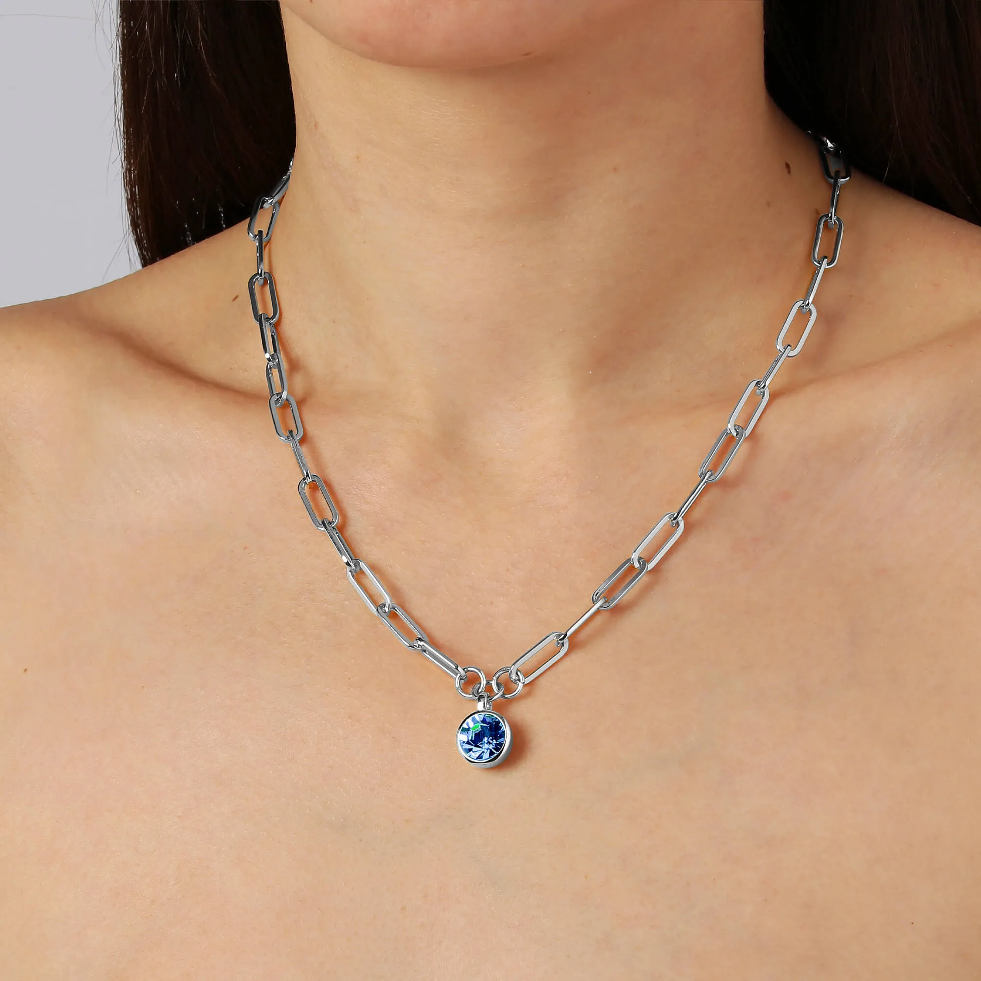 Dyrberg Kern Lisanna Silver Necklace - Light Blue