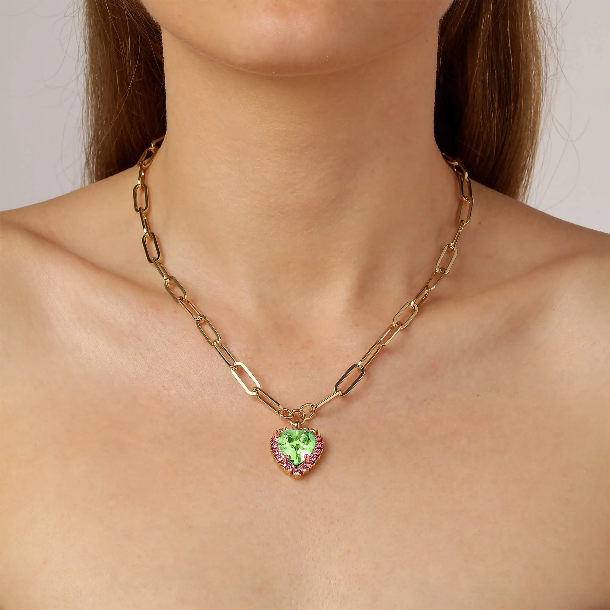 Dyrberg Kern Simona Gold Necklace - Green Rose