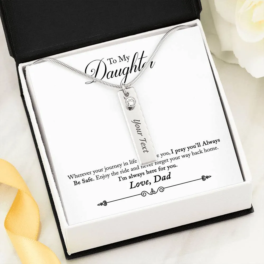 Enjoy the journey, From Dad. Birthstone/Text Necklace