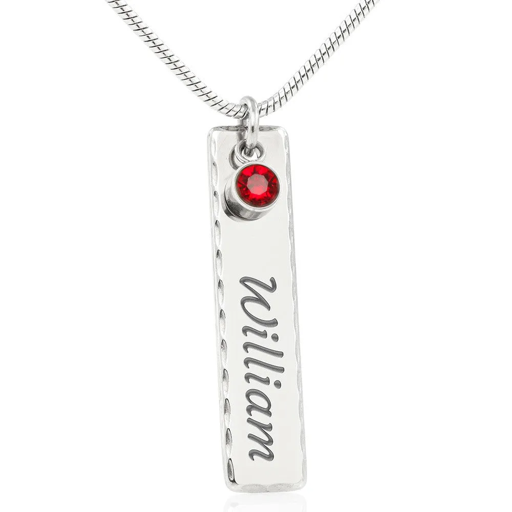 Enjoy the journey, From Dad. Birthstone/Text Necklace