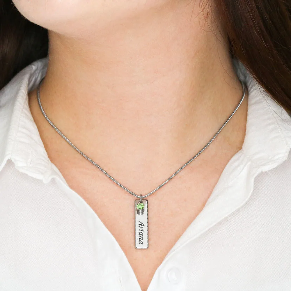 Enjoy the journey, From Dad. Birthstone/Text Necklace