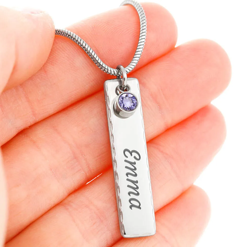 Enjoy the journey, From Dad. Birthstone/Text Necklace