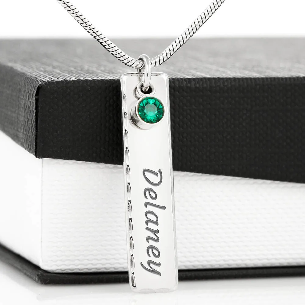 Enjoy the journey, From Dad. Birthstone/Text Necklace