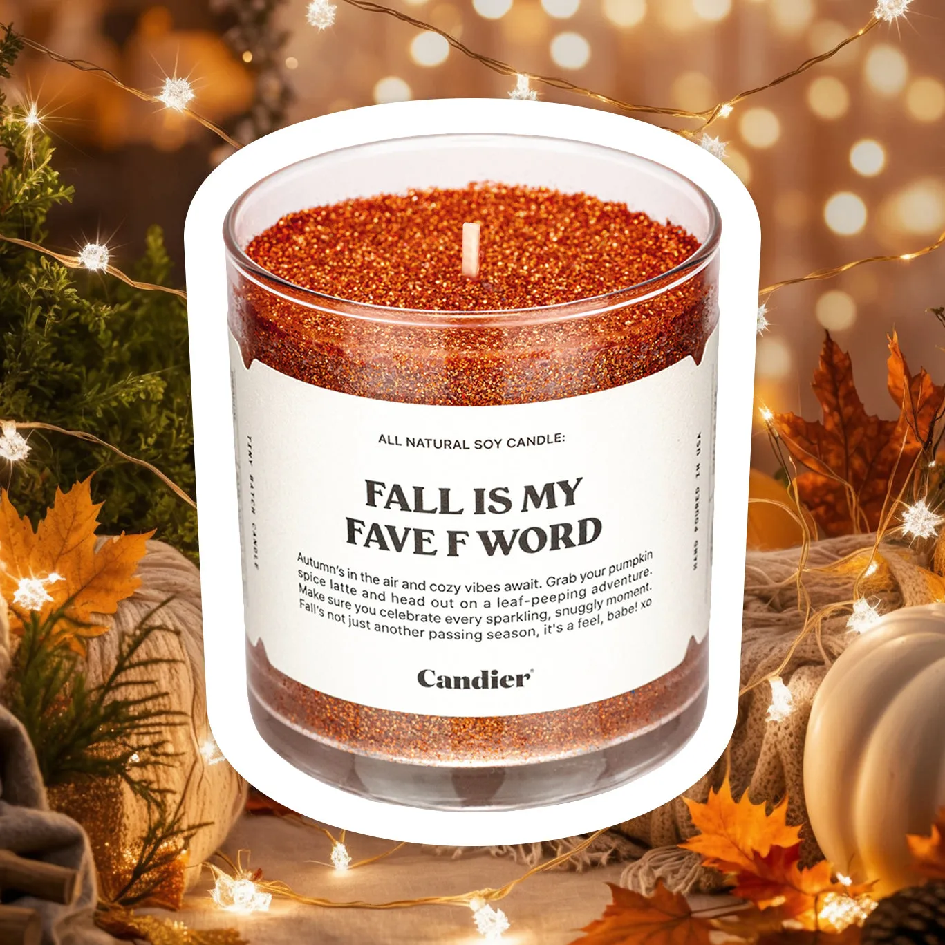 FALL FAVE F WORD CANDLE