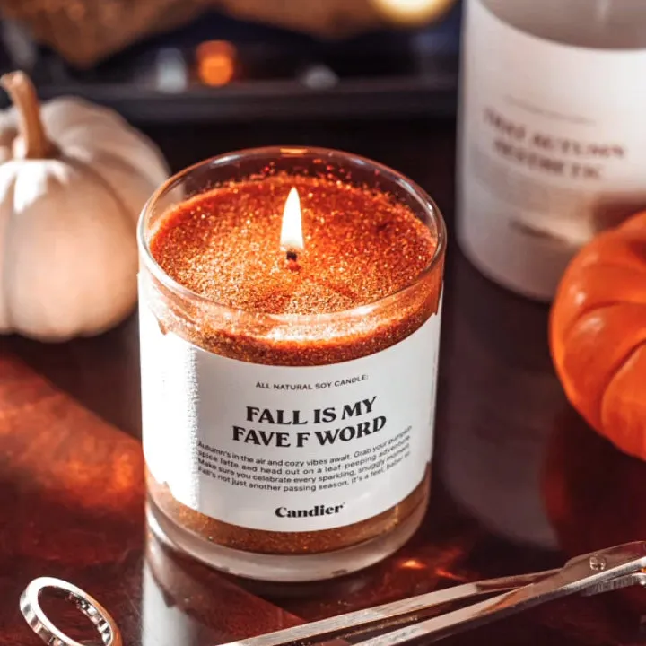 FALL FAVE F WORD CANDLE