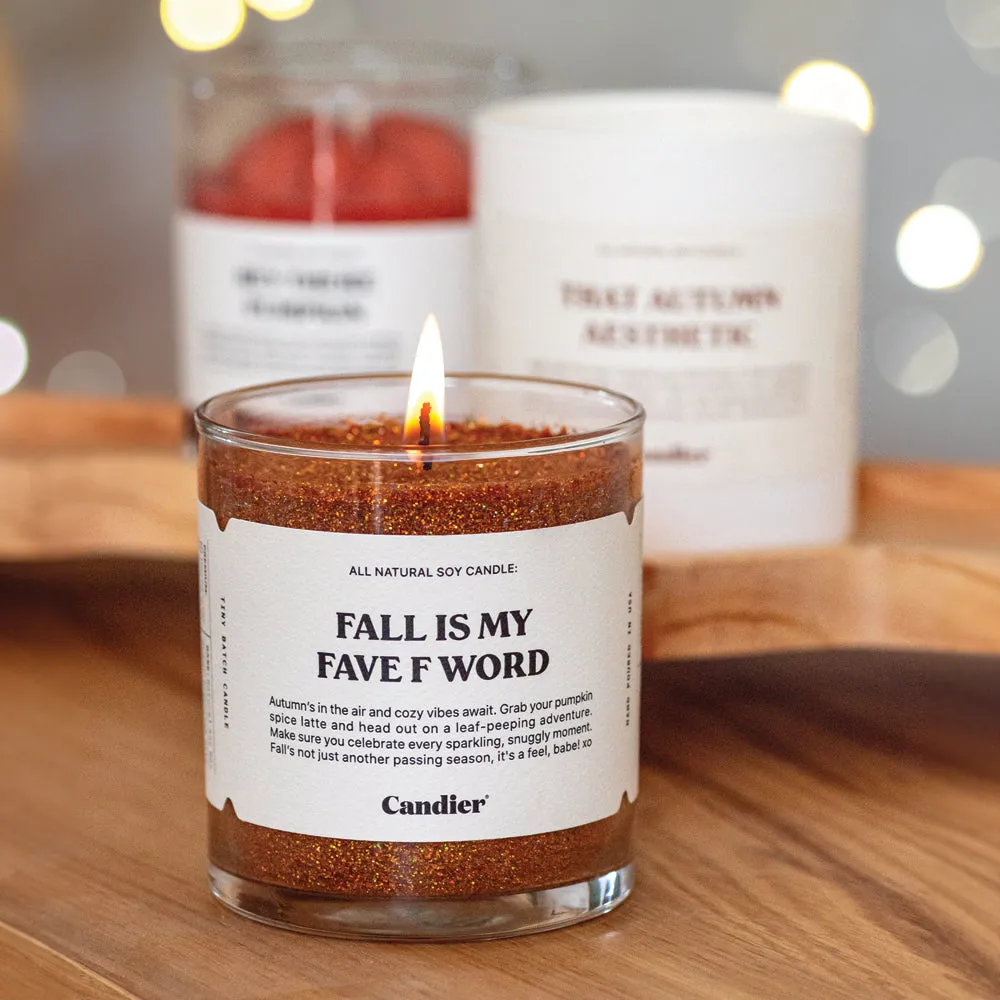 FALL FAVE F WORD CANDLE