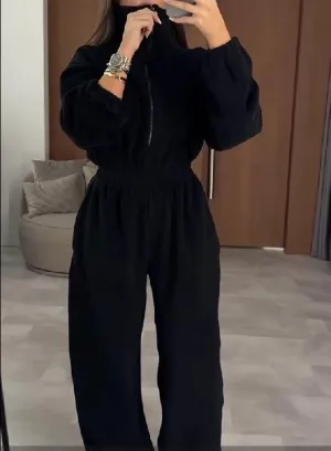 Fashionable super soft velvet jumpsuit