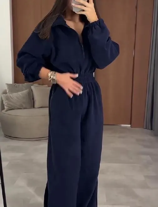 Fashionable super soft velvet jumpsuit