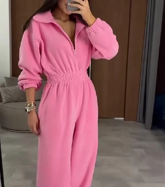 Fashionable super soft velvet jumpsuit