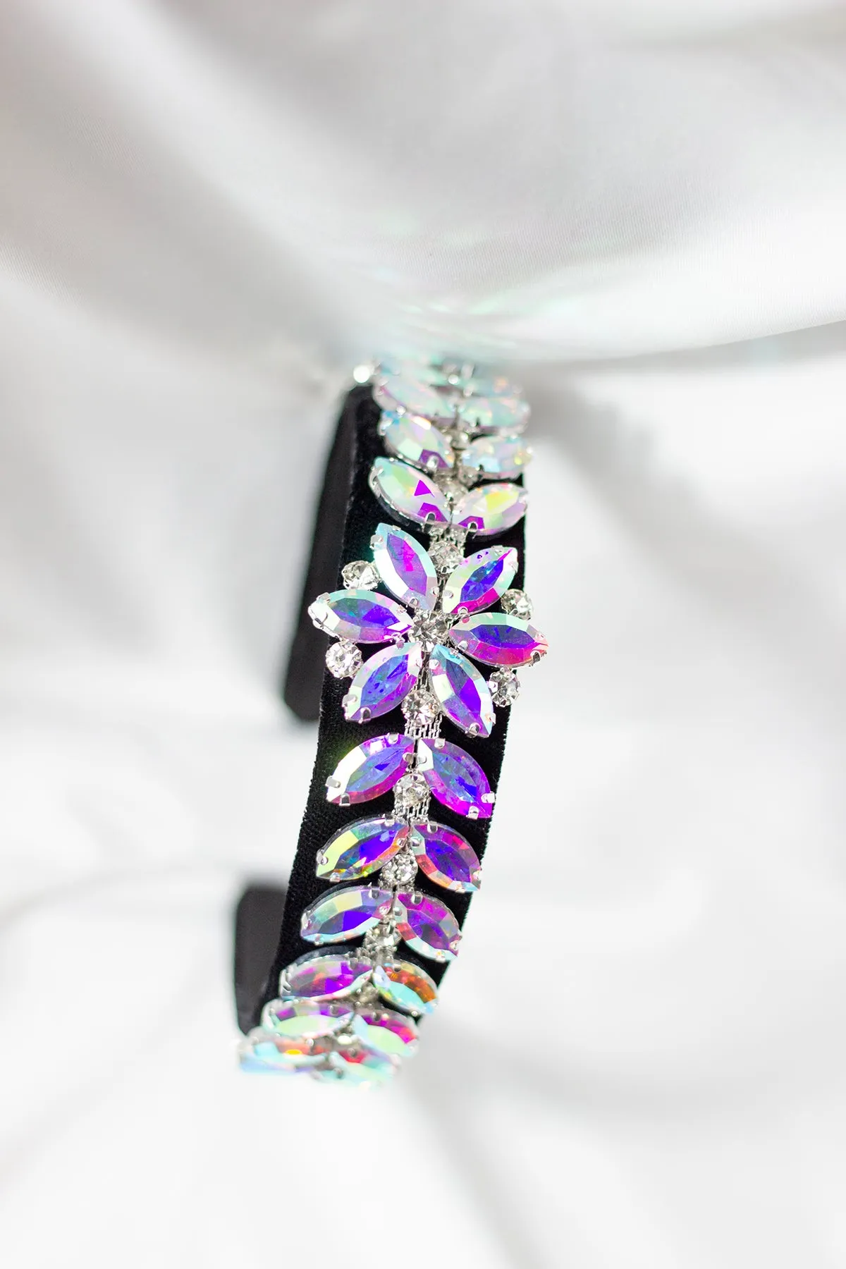 Floral Diamante Velvet Headband