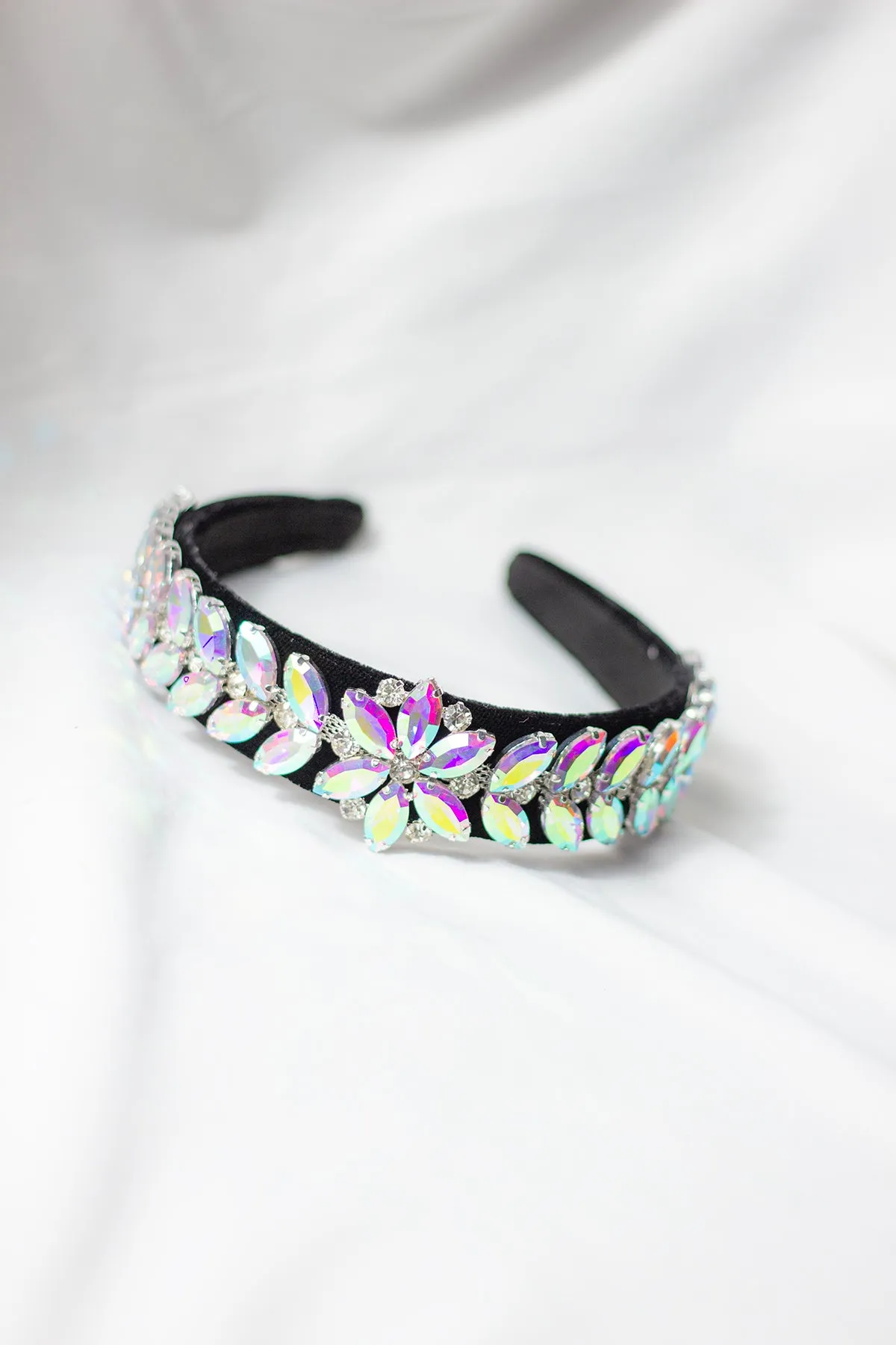 Floral Diamante Velvet Headband