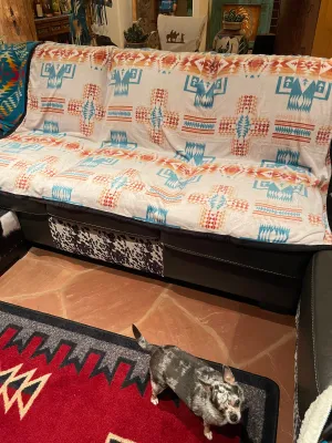 Full size beige aztec velvet soft  blanket