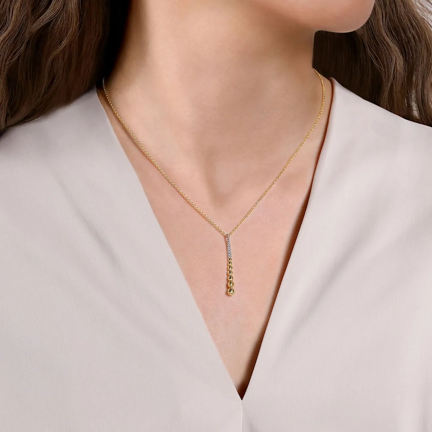 Gabriel & Co. Bujukan Bead Diamond Pave Pendant