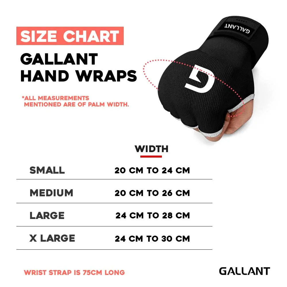 Gallant Heritage Boxing Gel Inner Hand Wrap - Black - Boxing Hand Wraps