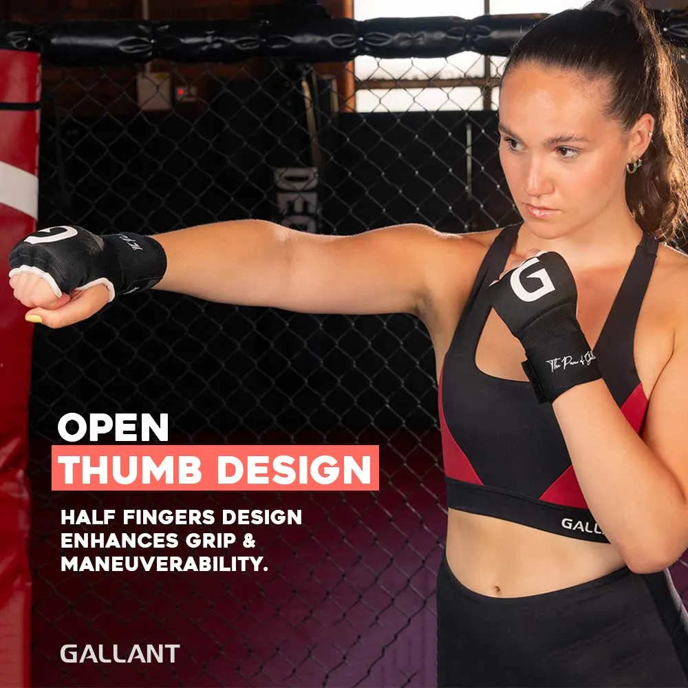 Gallant Heritage Boxing Gel Inner Hand Wrap - Black - Boxing Hand Wraps