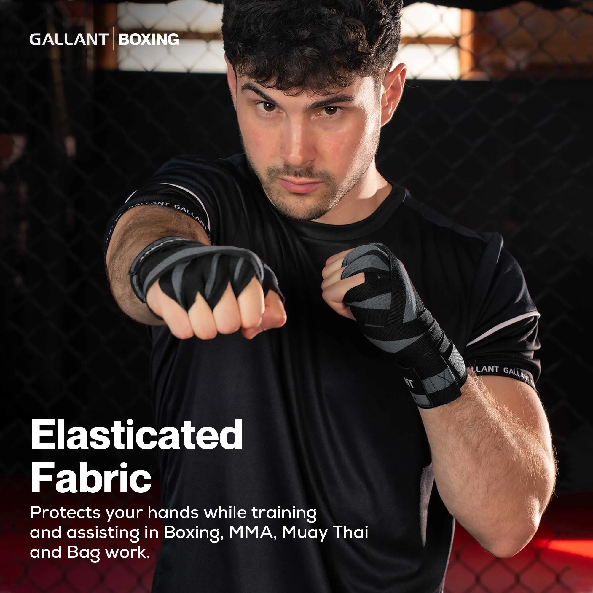 Gallant Heritage Boxing Hand Wraps - Black - Boxing Wrist Wraps