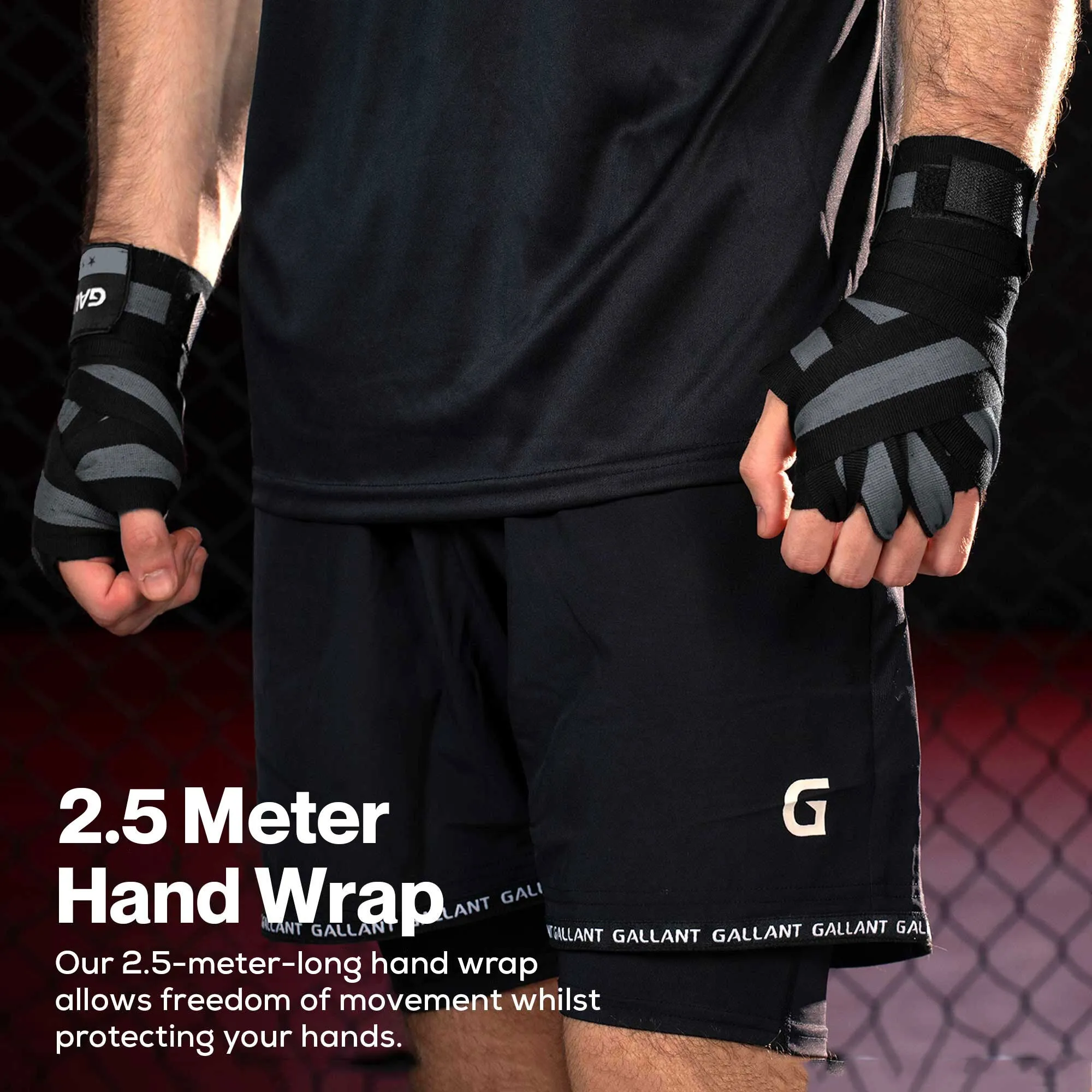 Gallant Heritage Boxing Hand Wraps - Black - Boxing Wrist Wraps