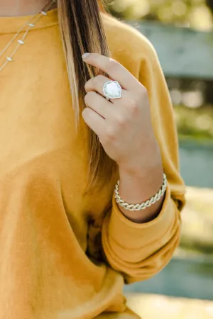 Geo Mother of Pearl Statement Ring